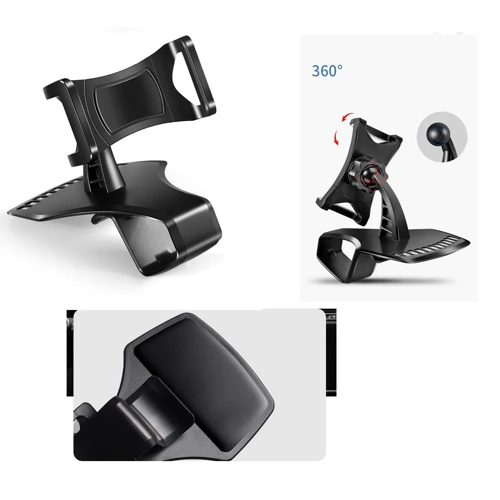 3 in 1 Car GPS Smartphone Holder: Dashboard / Visor Clamp   AC Grid Clip for Sharp DM016SH - Black
