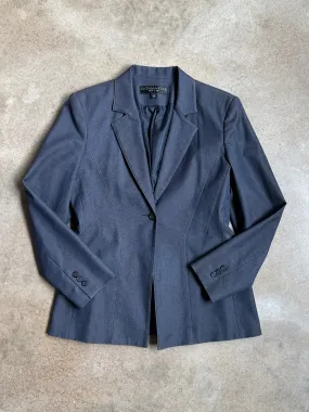 90s Vintage Dark Chambray Tailored Blazer (M)