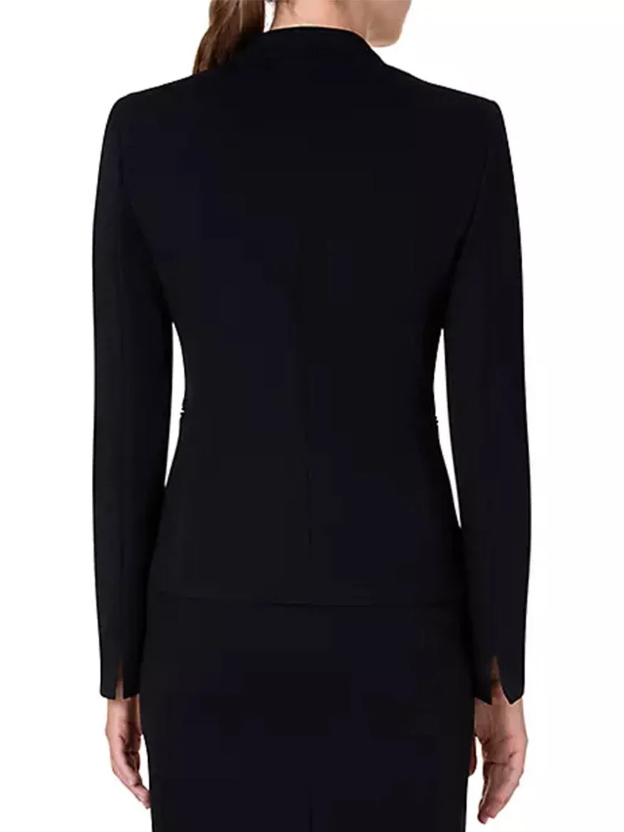 Akris Punto Elements One-Button Jersey Blazer in Black