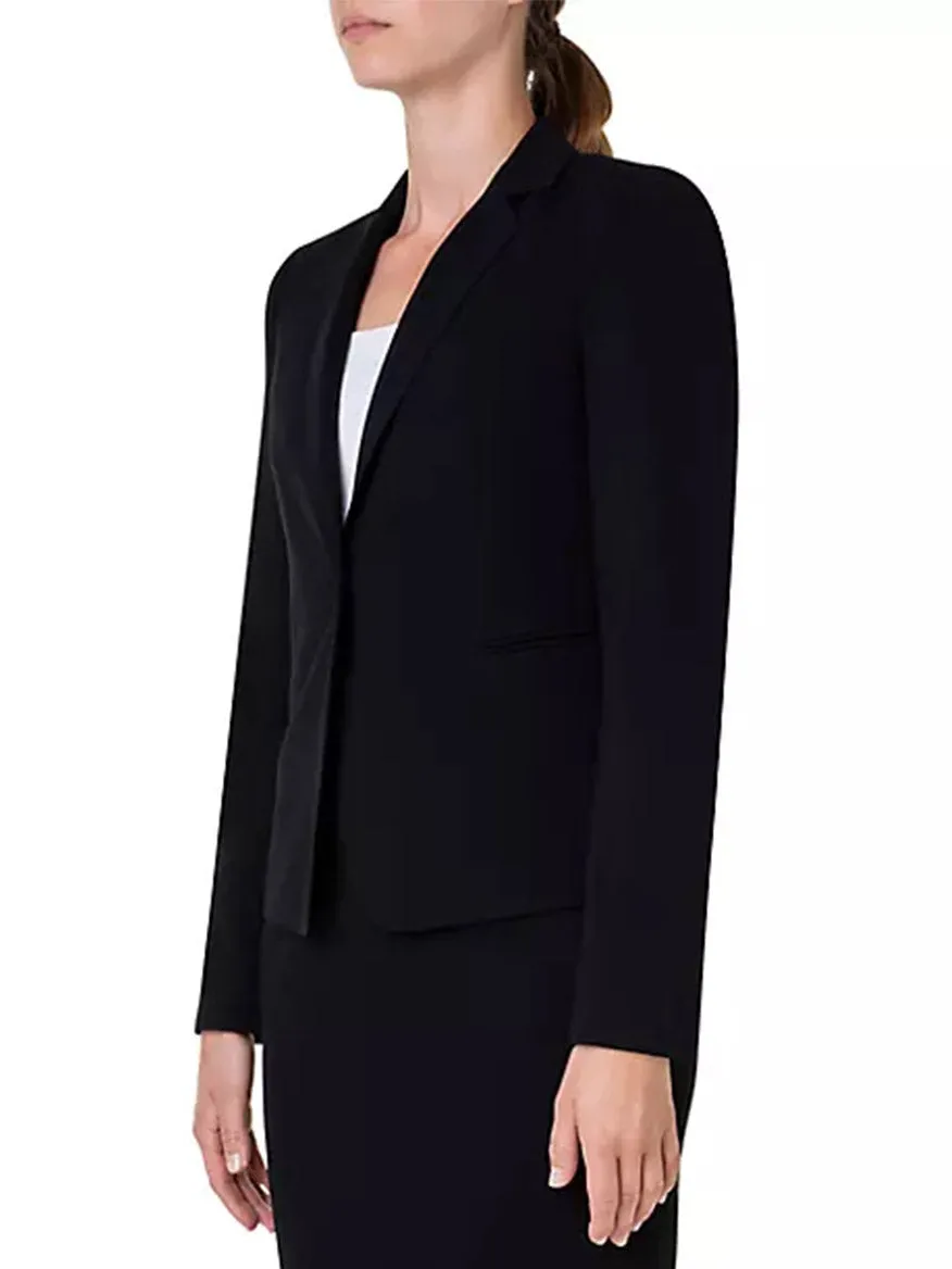 Akris Punto Elements One-Button Jersey Blazer in Black