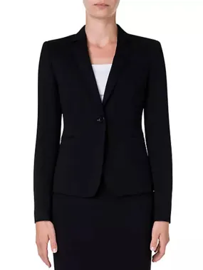 Akris Punto Elements One-Button Jersey Blazer in Black