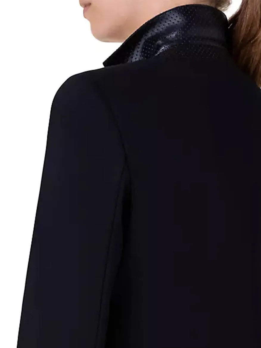 Akris Punto Elements One-Button Jersey Blazer in Black