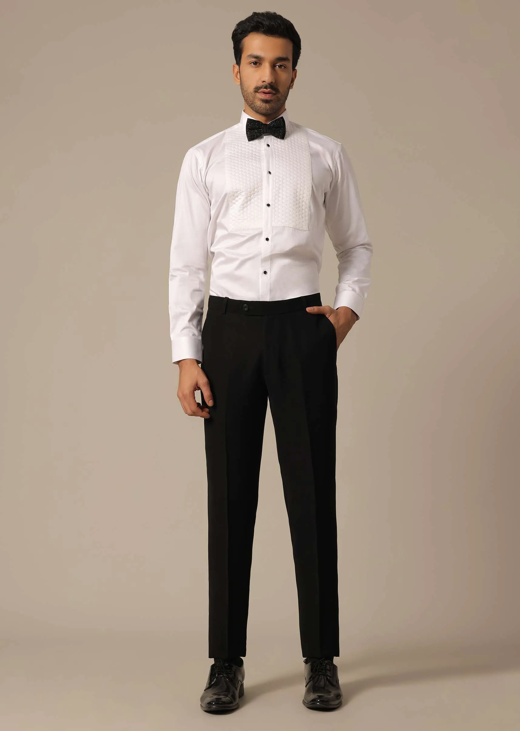 Black Blazer Set With Cutwork Detail