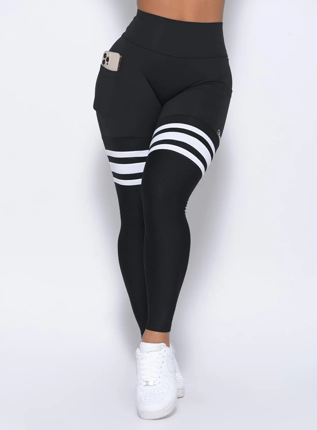 Bombshell Sportswear Perform Thigh High Leggings for Women with Pockets, Workout Running Yoga Leggings