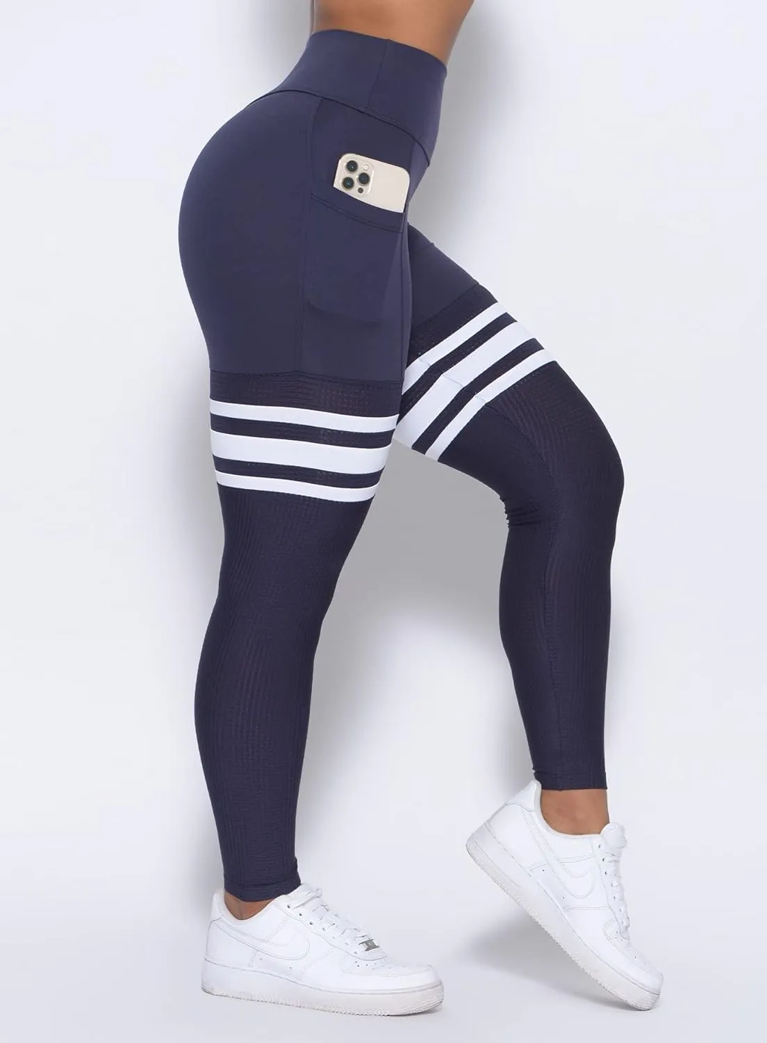 Bombshell Sportswear Perform Thigh High Leggings for Women with Pockets, Workout Running Yoga Leggings