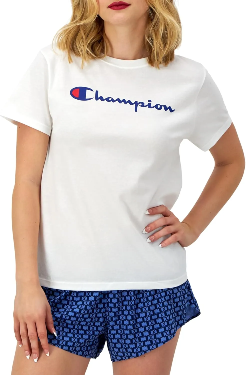 Champion Women's T-shirt, Classic Short Sleeve T-shirt, Lightweight Tee for Women, Script Logo (Plus Size Available)