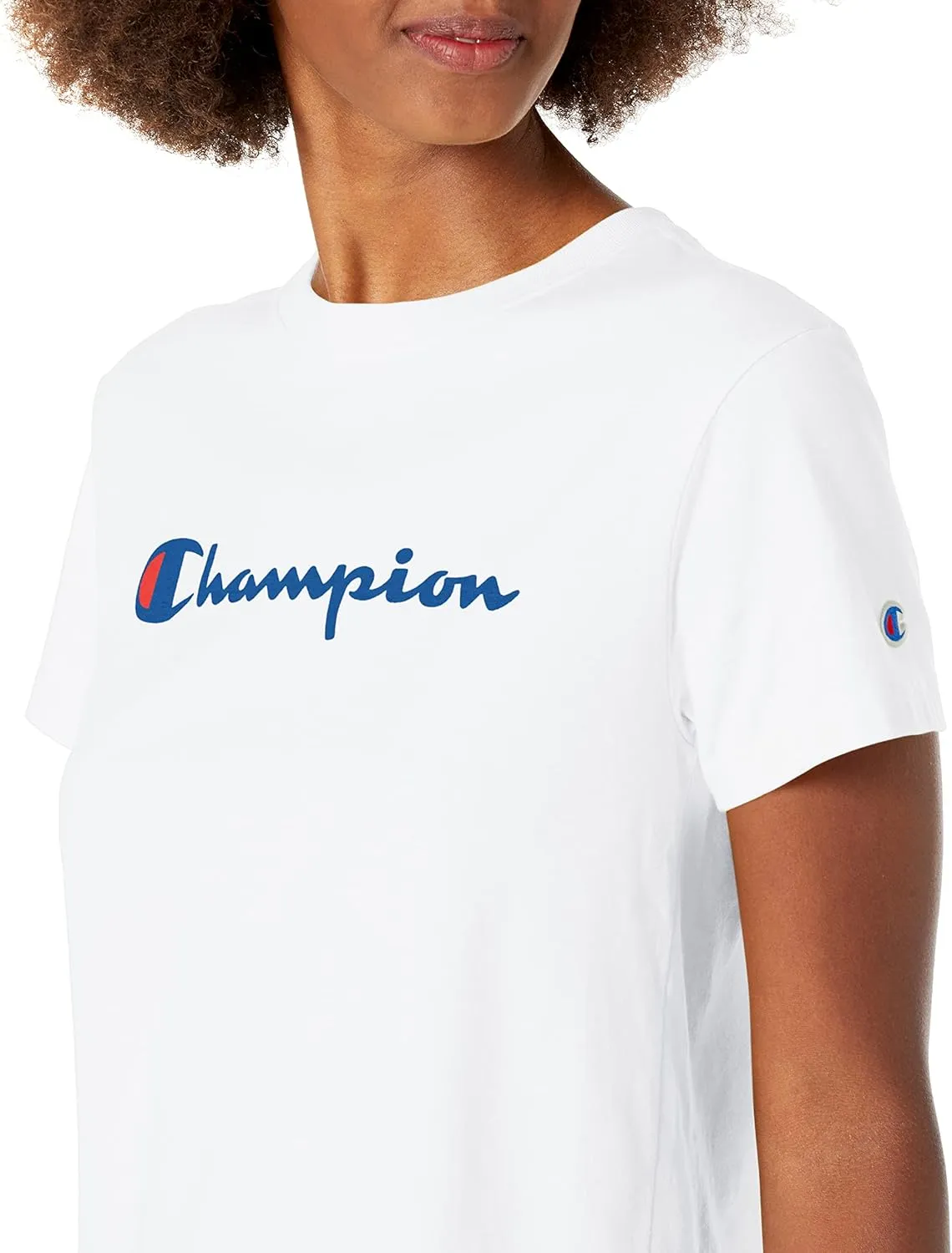 Champion Women's T-shirt, Classic Short Sleeve T-shirt, Lightweight Tee for Women, Script Logo (Plus Size Available)