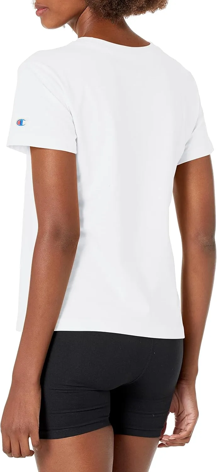 Champion Women's T-shirt, Classic Short Sleeve T-shirt, Lightweight Tee for Women, Script Logo (Plus Size Available)