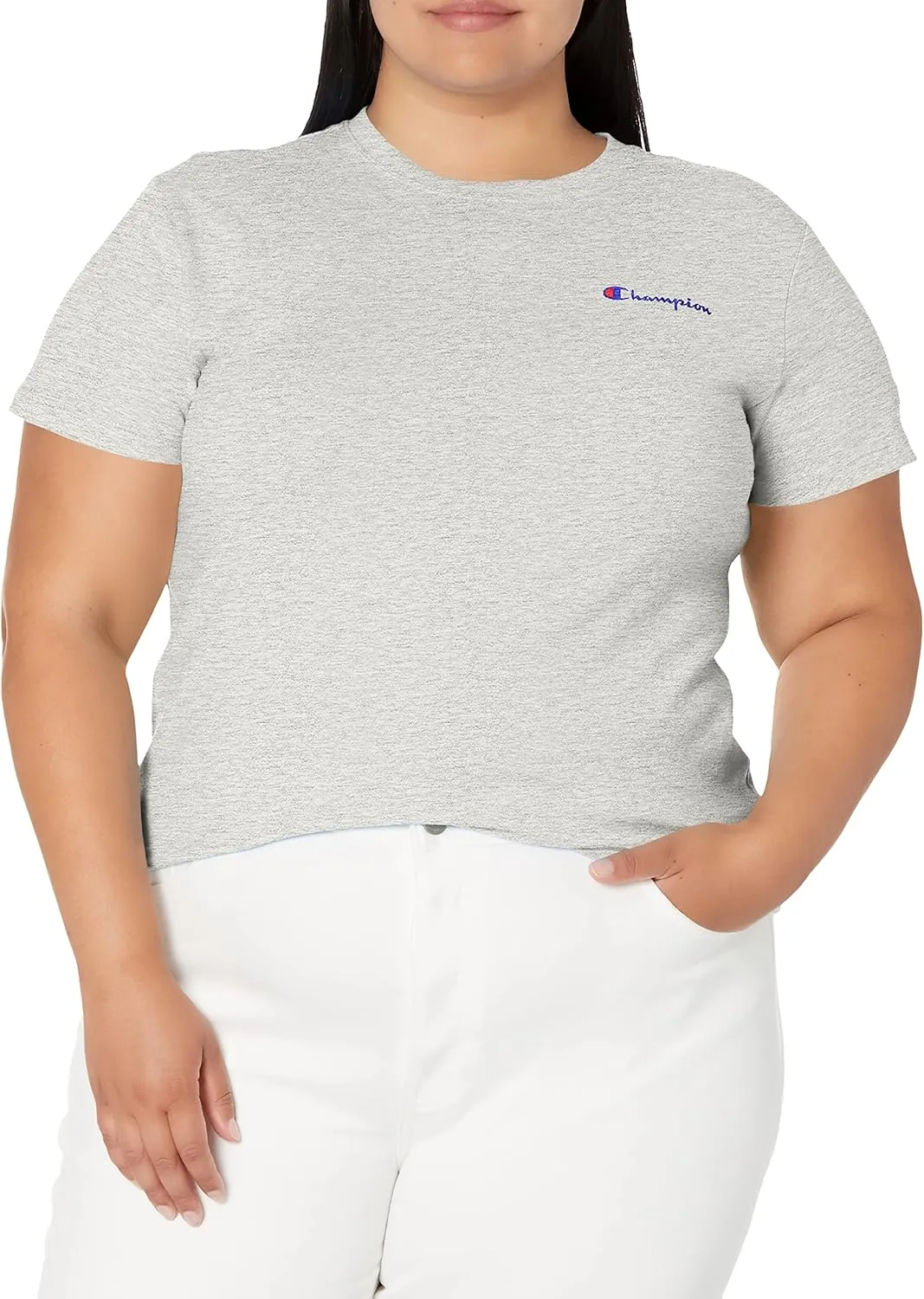 Champion Women's T-shirt, Classic Short Sleeve T-shirt, Lightweight Tee for Women, Script Logo (Plus Size Available)