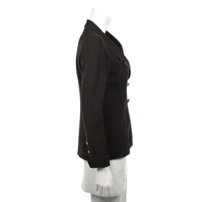 Chanel Brown Wool Crepe Jacket Size S