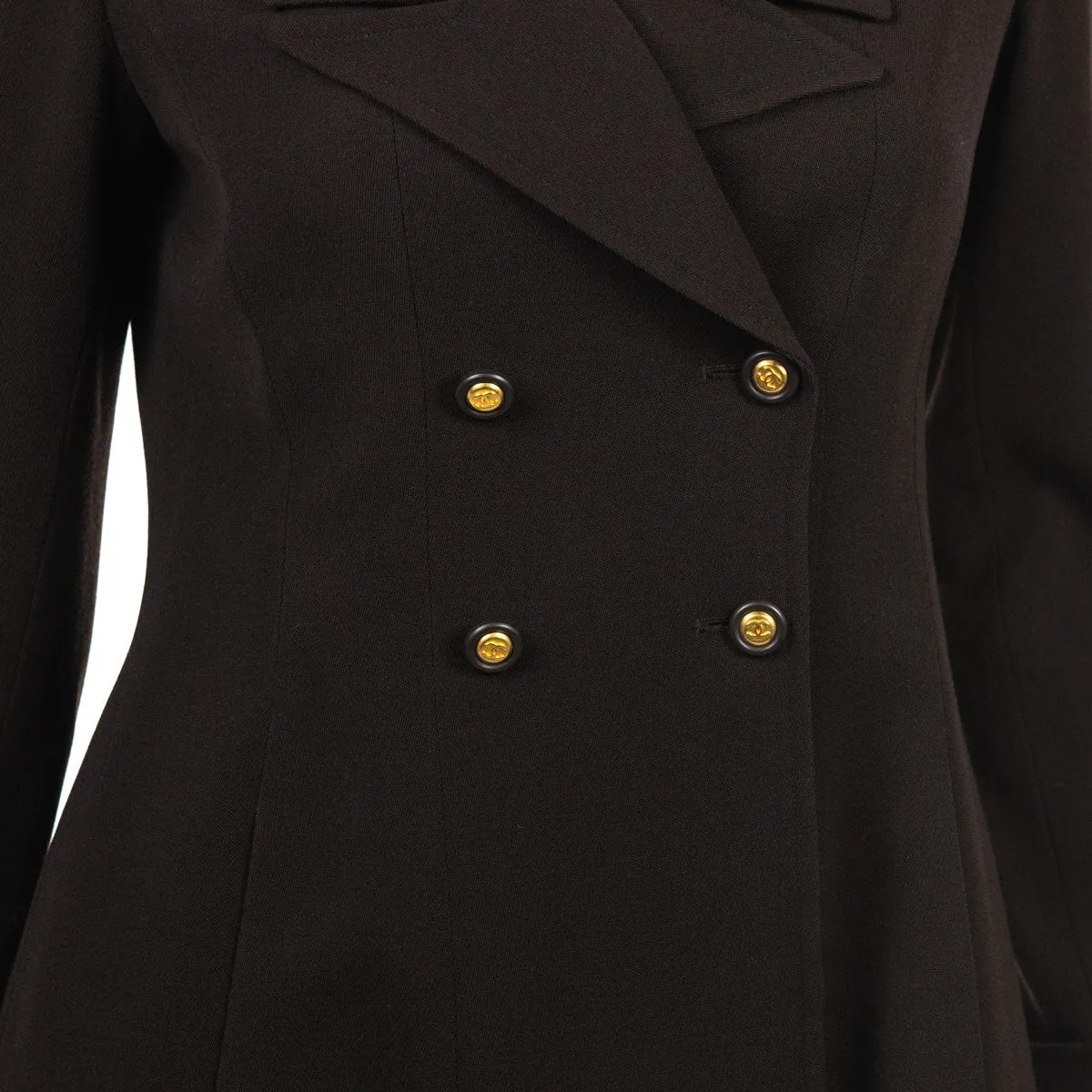 Chanel Brown Wool Crepe Jacket Size S