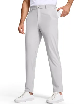 Golf Pants Men 30" 32" 34" Inseam 5 Pockets Stretch Slim Fit Lightweight Quick Dry Dress Chino Trousers