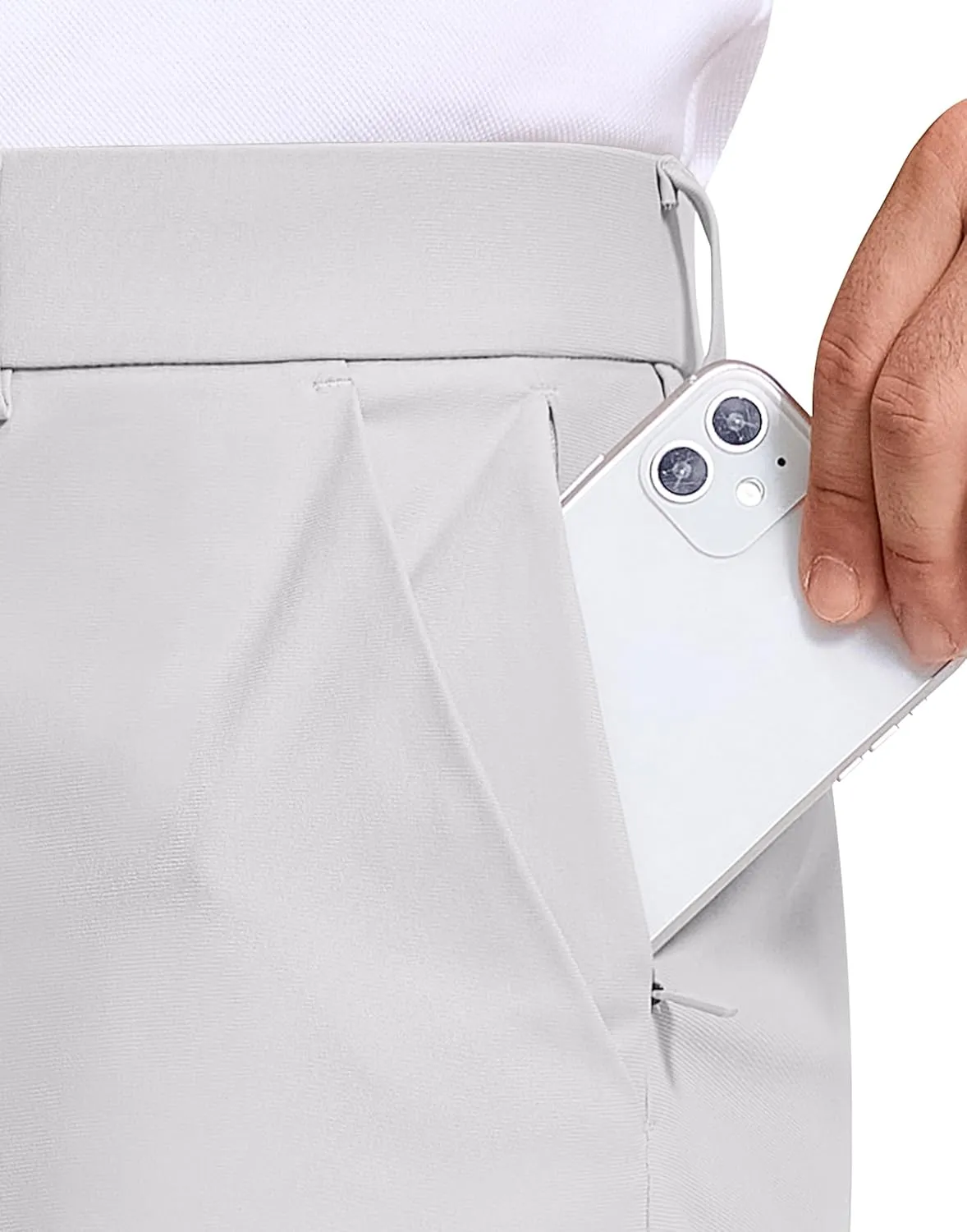 Golf Pants Men 30" 32" 34" Inseam 5 Pockets Stretch Slim Fit Lightweight Quick Dry Dress Chino Trousers