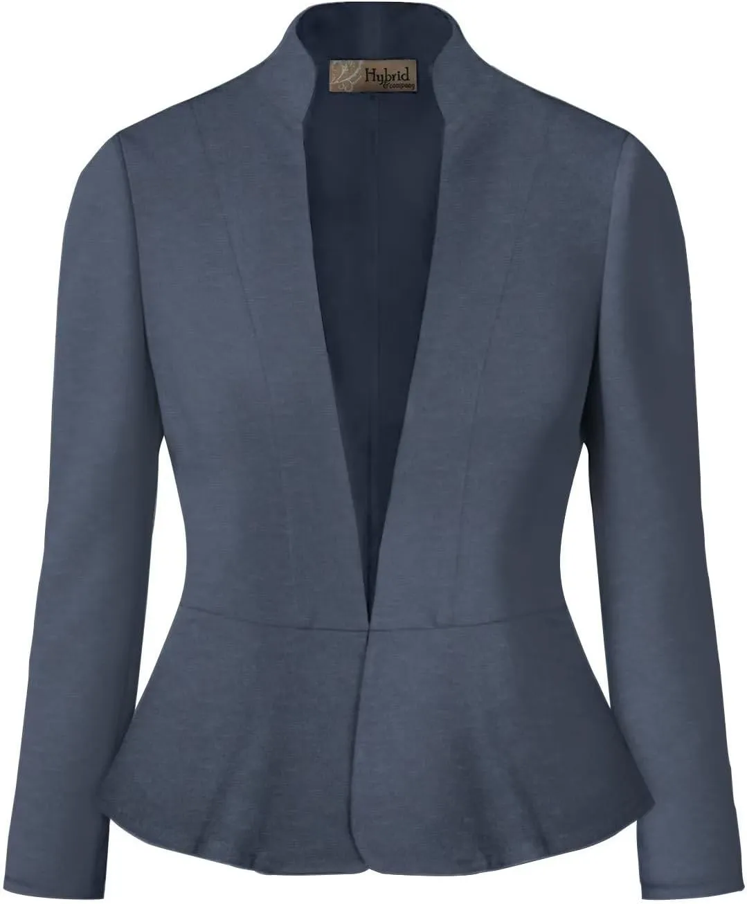 Hybrid & Company Women's Casual Work Office Elegant Open Front Premium Nylon Blazer Jacket