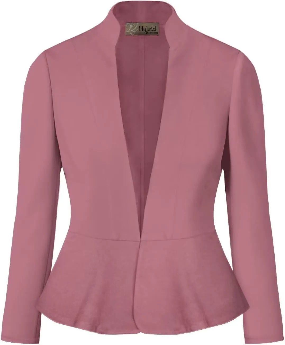Hybrid & Company Women's Casual Work Office Elegant Open Front Premium Nylon Blazer Jacket