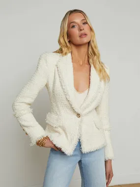 L'Agence Kaisley Tweed Blazer in Vintage White