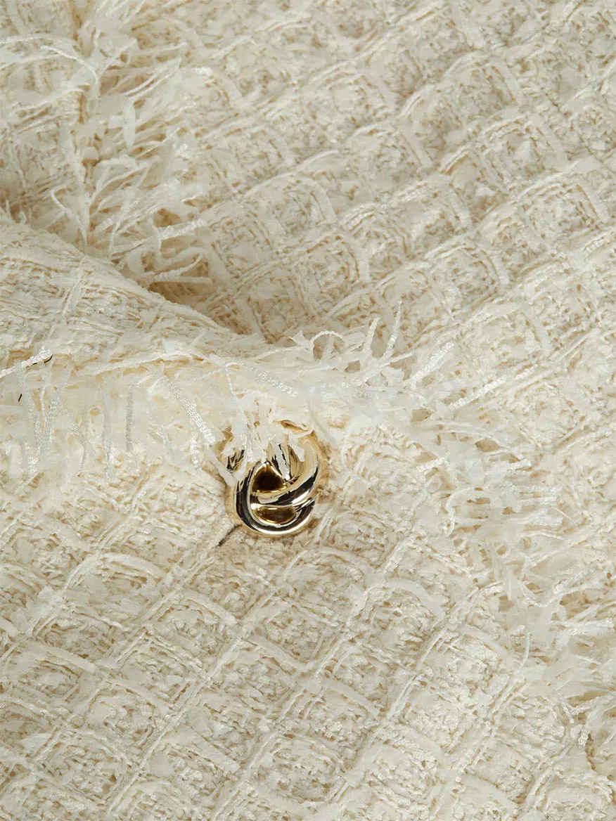 L'Agence Kaisley Tweed Blazer in Vintage White