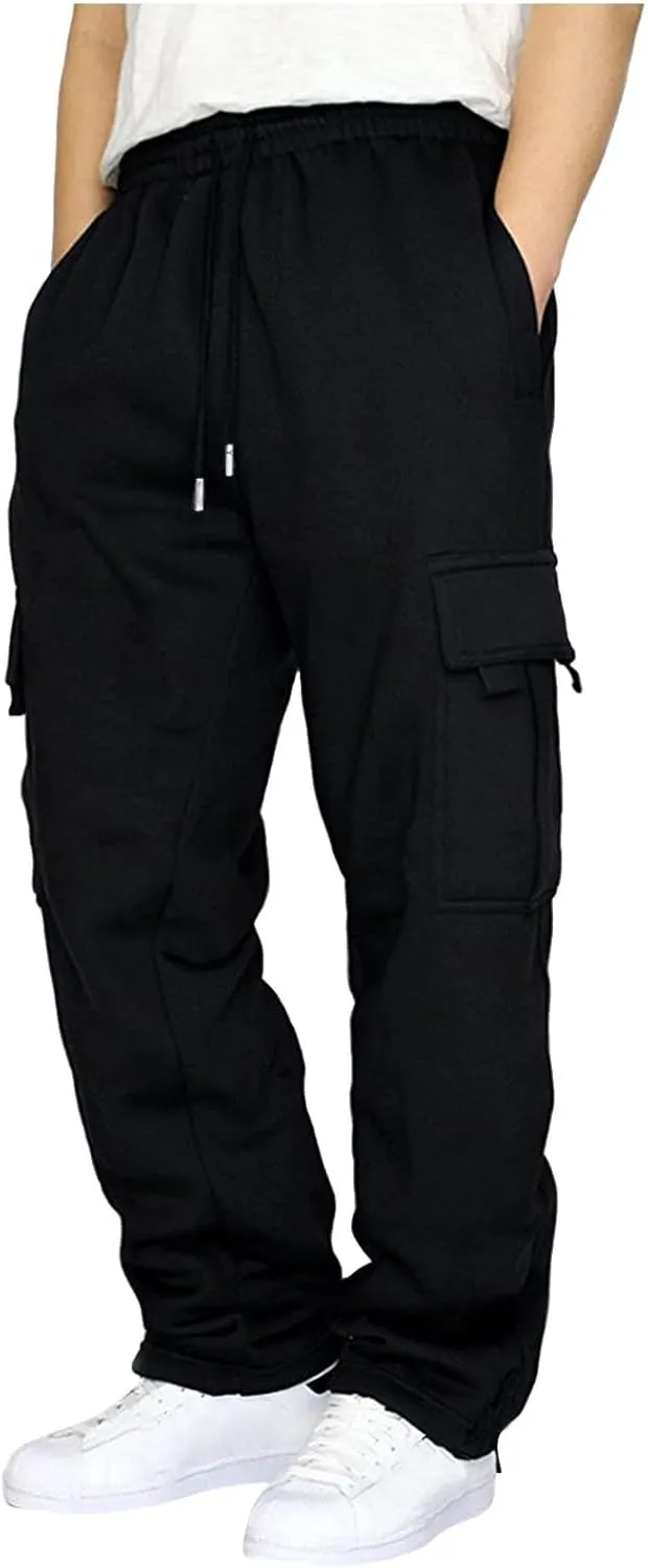 LCMTWX Sweatpants for Men Casual Multi-Pocket Men's Trousers Tooling Solid Men's Pants Active Athletic Workout Jogger