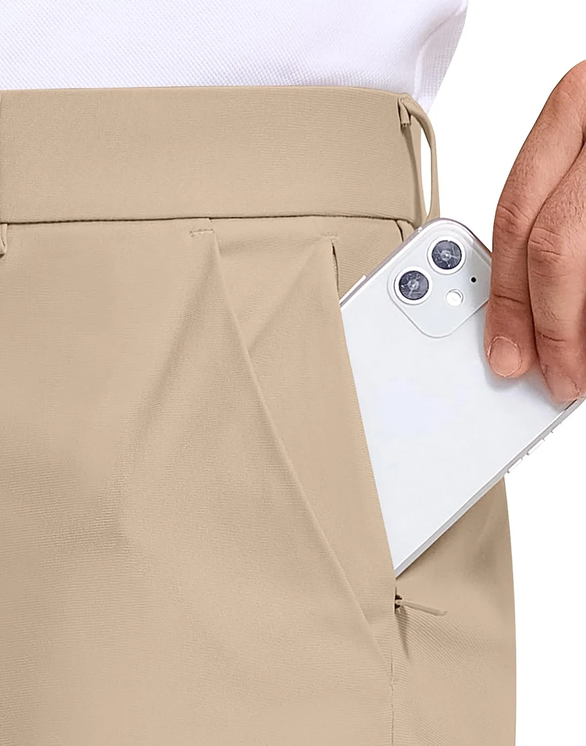 Men Golf Pants 30" Inseam 5 Pockets Slim Fit Stretch Lightweight Quick Dry Dress Chino Trousers for Work Casual