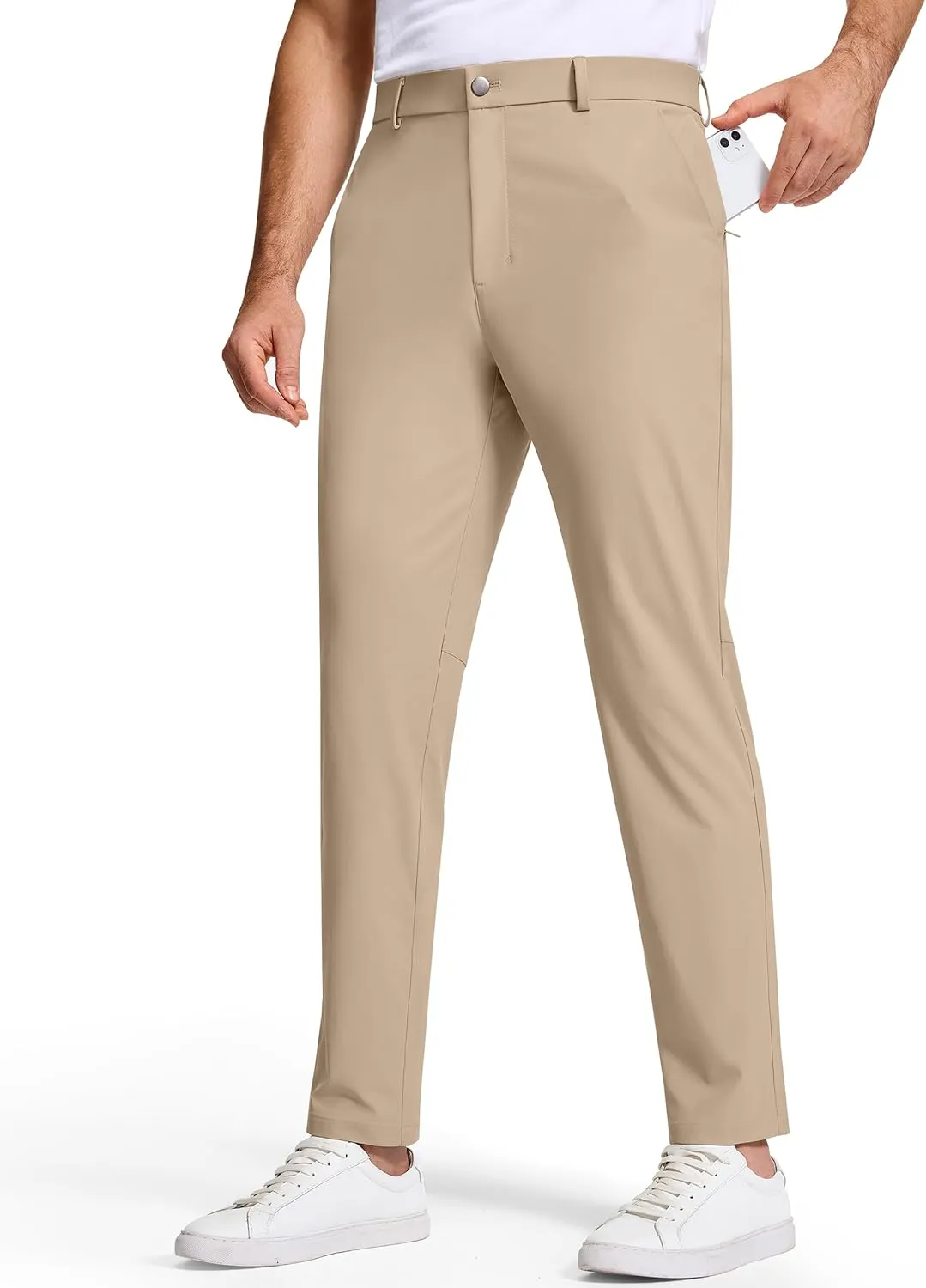 Men Golf Pants 30" Inseam 5 Pockets Slim Fit Stretch Lightweight Quick Dry Dress Chino Trousers for Work Casual