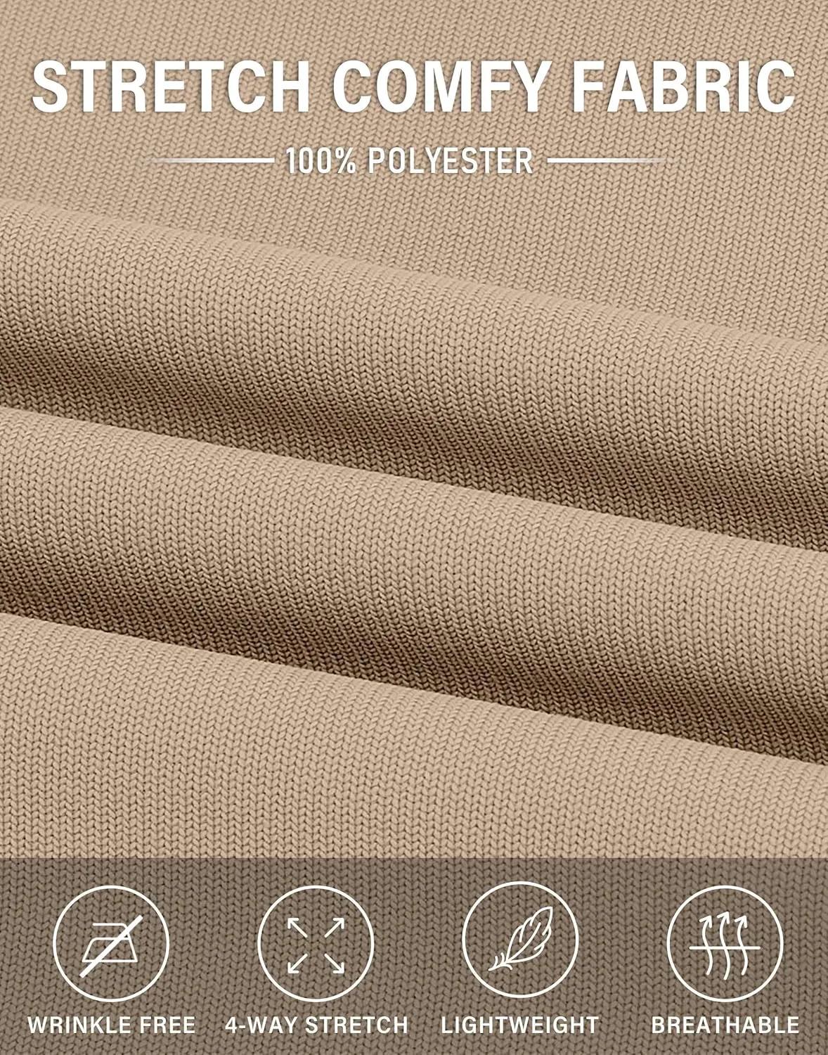 Men Golf Pants 30" Inseam 5 Pockets Slim Fit Stretch Lightweight Quick Dry Dress Chino Trousers for Work Casual