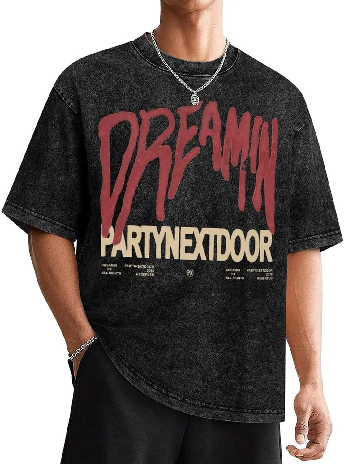 Men Shirt,Rapper Shirts Washed Tshirt Cotton Round Neck T Shirt Oversize T-Shirt for Men Classic Shirts