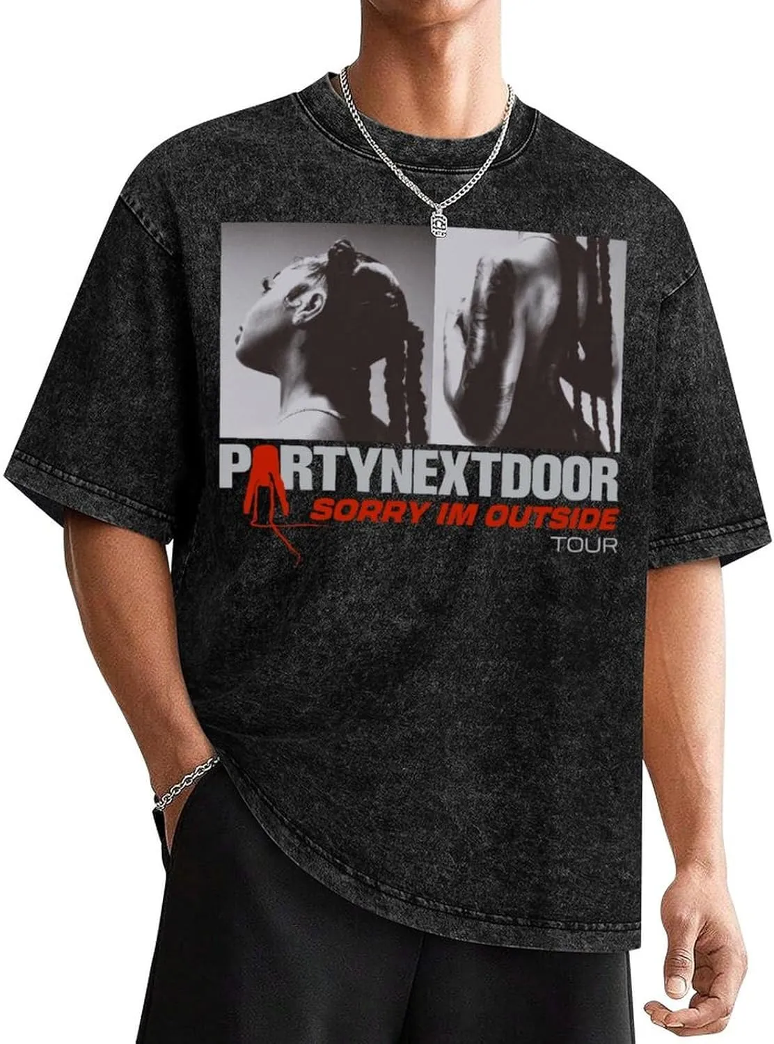 Men Shirt,Rapper Shirts Washed Tshirt Cotton Round Neck T Shirt Oversize T-Shirt for Men Classic Shirts