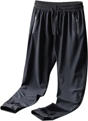 Mens Joggers with Zipper Pockets Athletic Pants Workout Trousers Outdoor Sports Running Sweatpants Gym Fall Pants