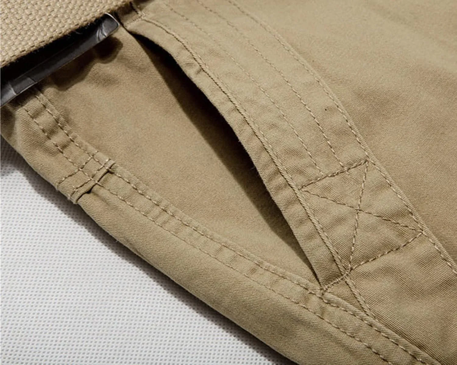 Men's Lightweight Casual Cargo Shorts Twill Zipper Pockets Outdoor Short Pants Cotton Military Army Short No Belt