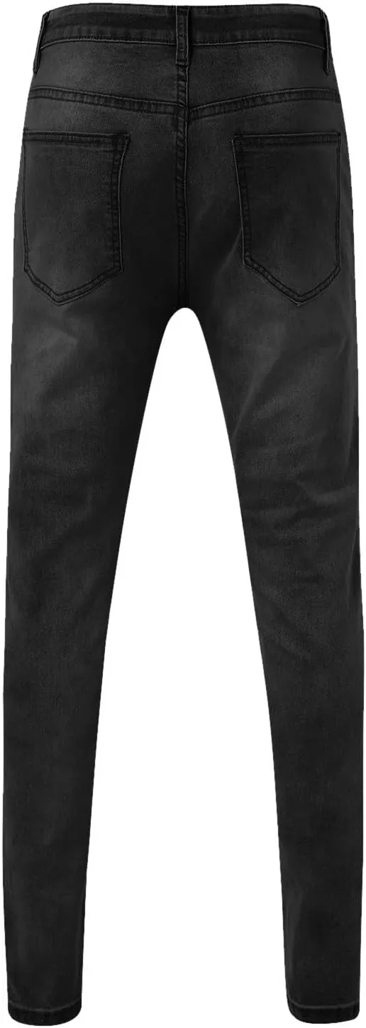 MIDOO Jeans for Men Relaxed Fit Ripped Distressed Jeans Stretch Wide Leg Casual Long Denim Pants Trousers with Pocket