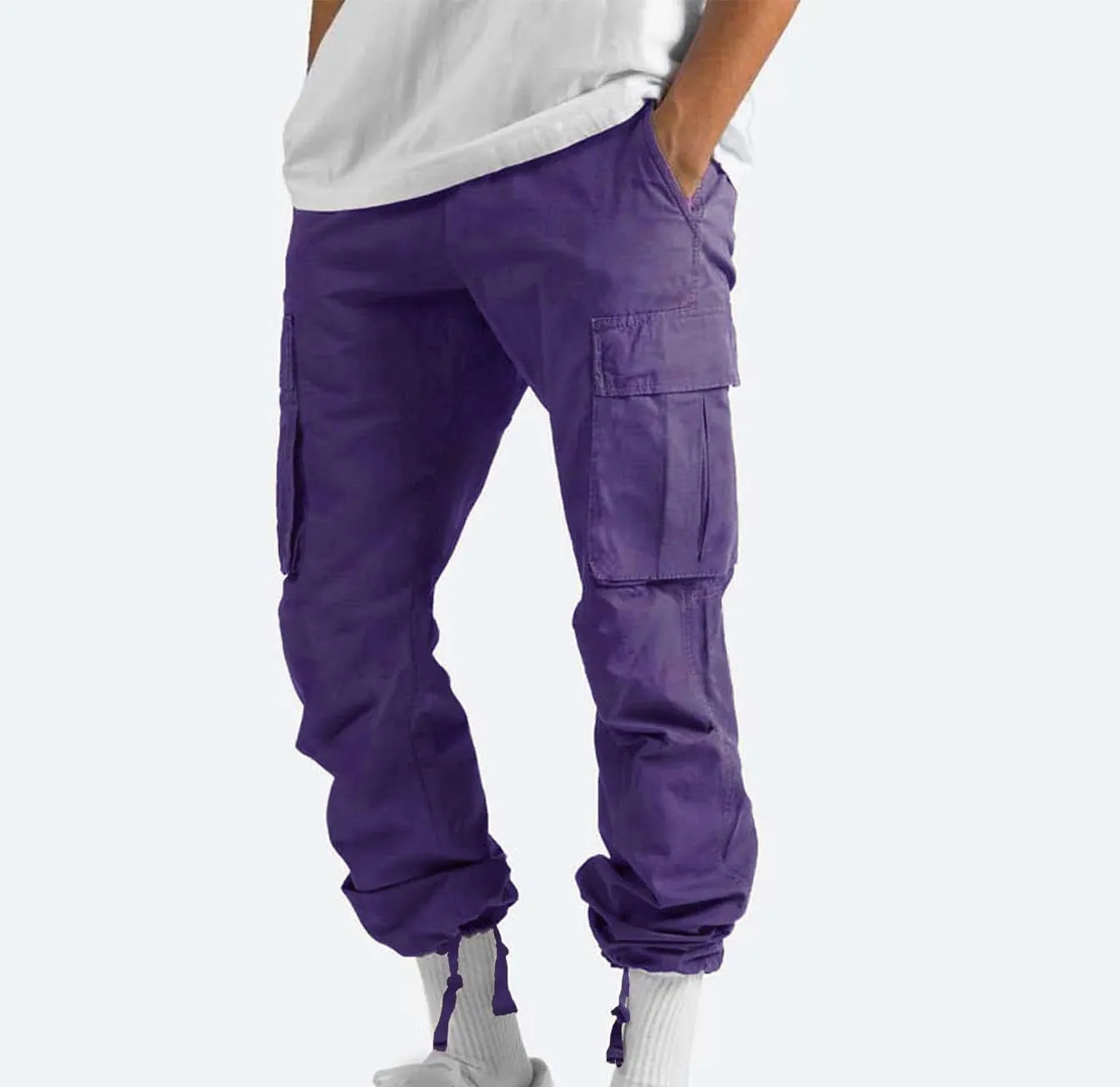 Muscularfit Sweatpants for Men Causal Cotton Multi Pockets Cargo Pants 2023 Baggy Joggers Athletic Pants Loose Fit Sweatpants