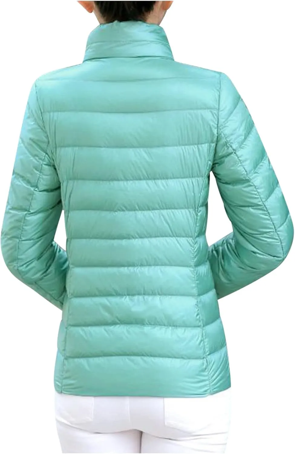 Packable Puffer Jacket Women Plus Size Winter Warm Jacket Padded Coats Lightweight Down Jacket Long Sleeve Outerwear