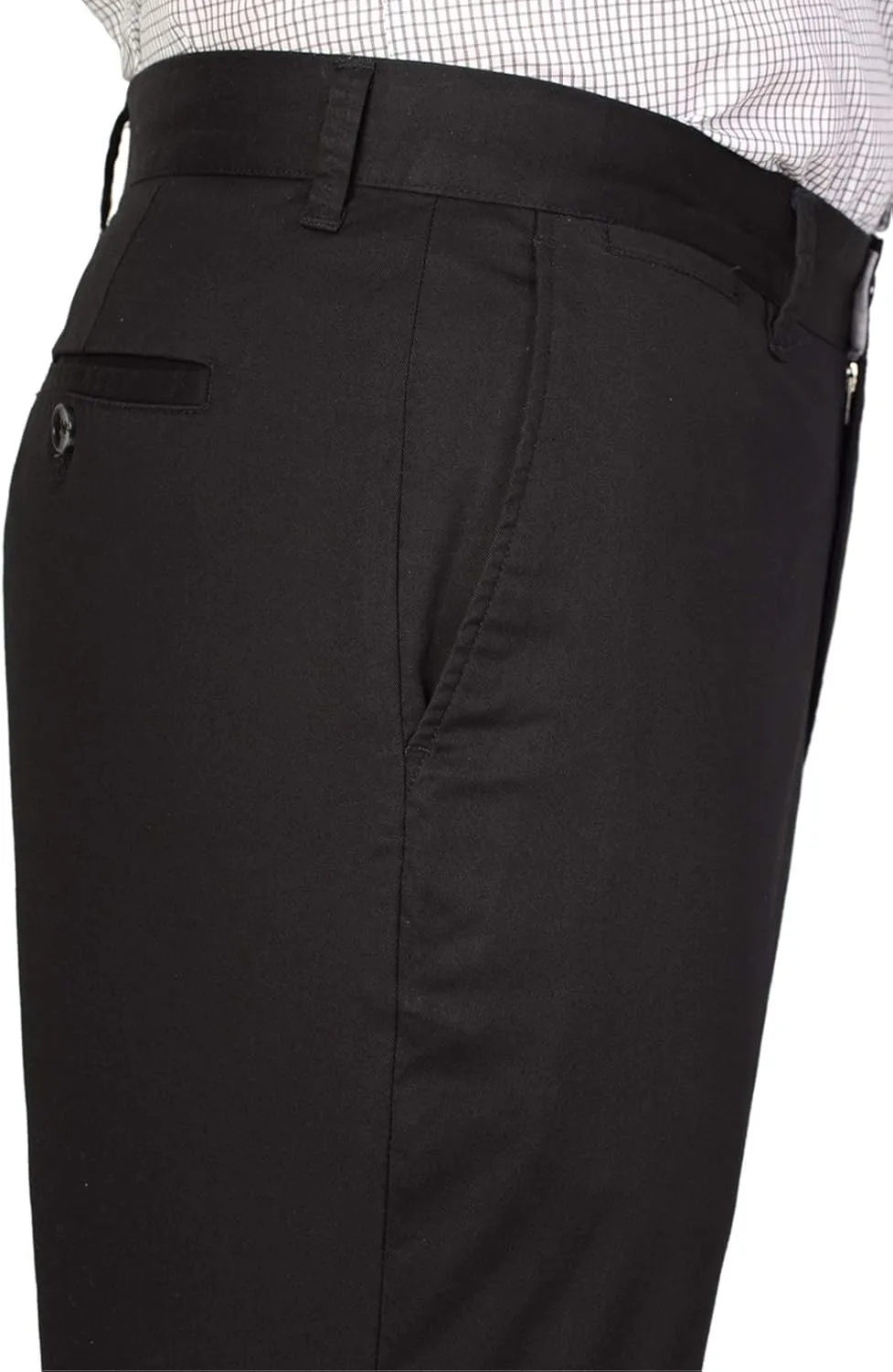 P&L Men's Casual Pants Straight Fit Cotton Stretch Flat Front Trousers for Man