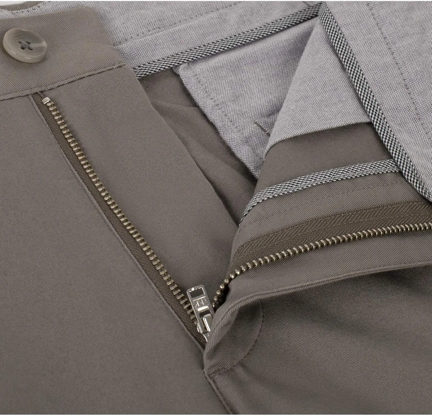 P&L Men's Casual Pants Straight Fit Cotton Stretch Flat Front Trousers for Man