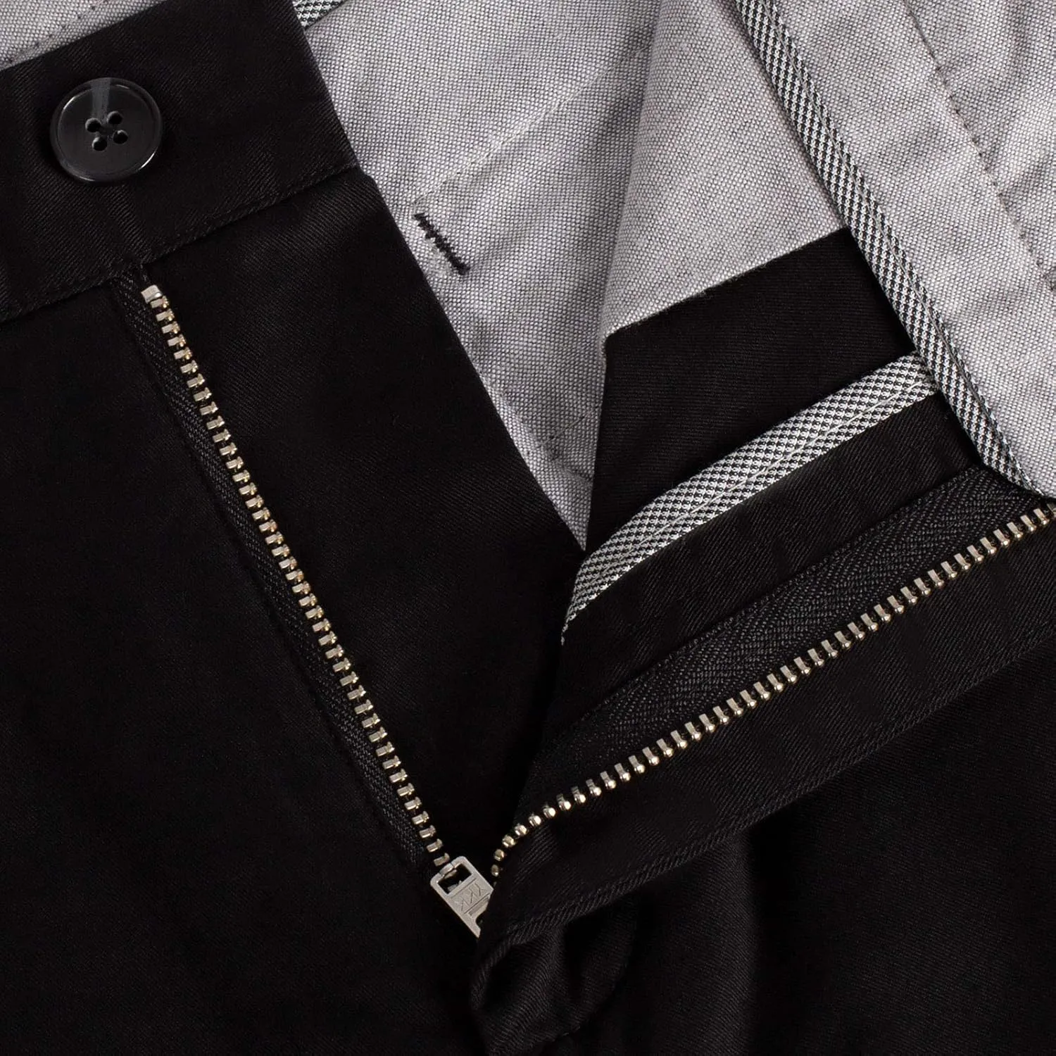 P&L Men's Casual Pants Straight Fit Cotton Stretch Flat Front Trousers for Man