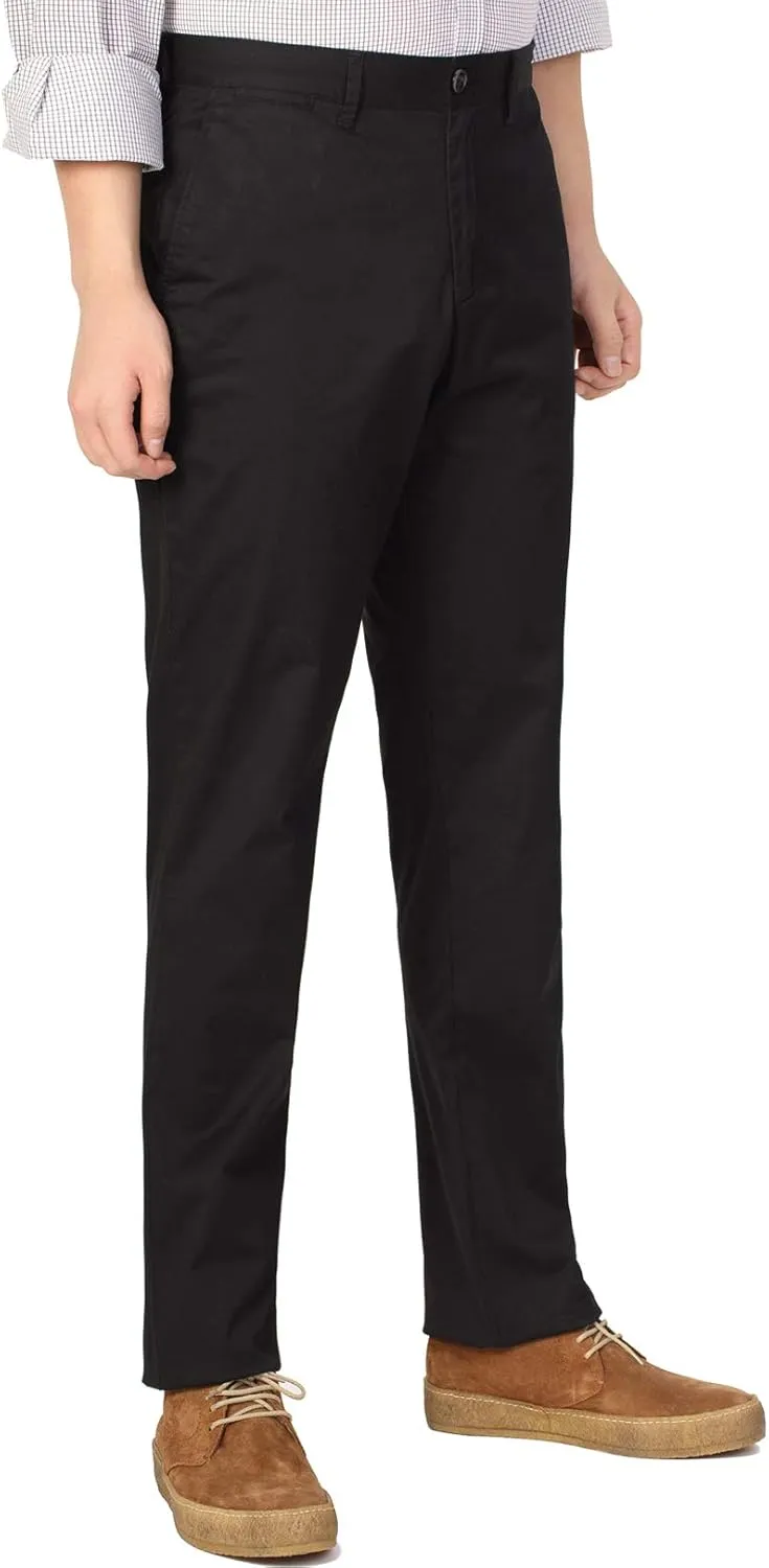 P&L Men's Casual Pants Straight Fit Cotton Stretch Flat Front Trousers for Man