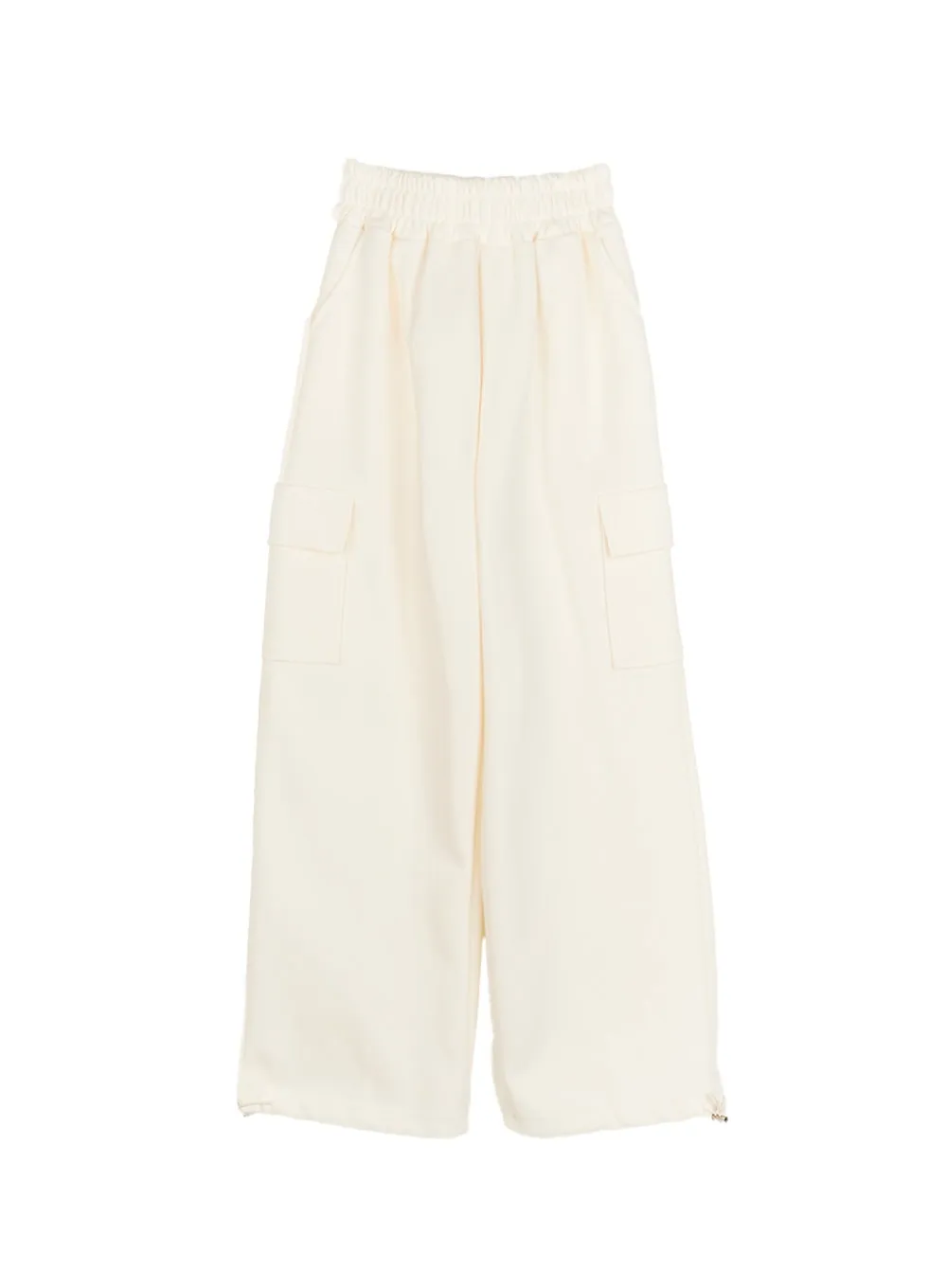 Pocketed Wide-Fit Cargo Sweatpants CF527