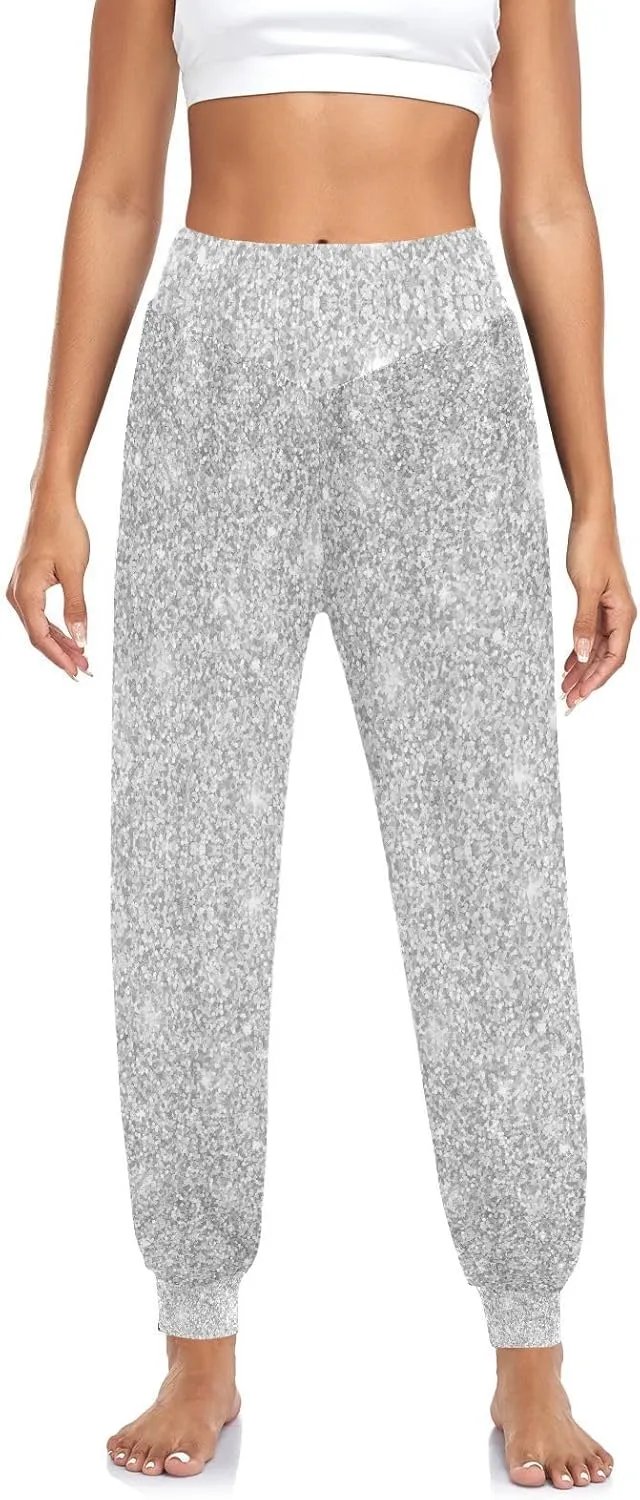 Poeticcity Women Thin Trousers Lounge Harem Sweatpants Yoga Leggings Dance Pants(S-2XL)