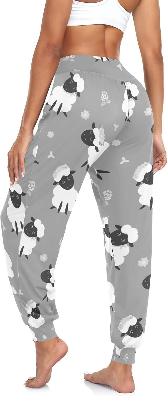 Poeticcity Women Thin Trousers Lounge Harem Sweatpants Yoga Leggings Dance Pants(S-2XL)