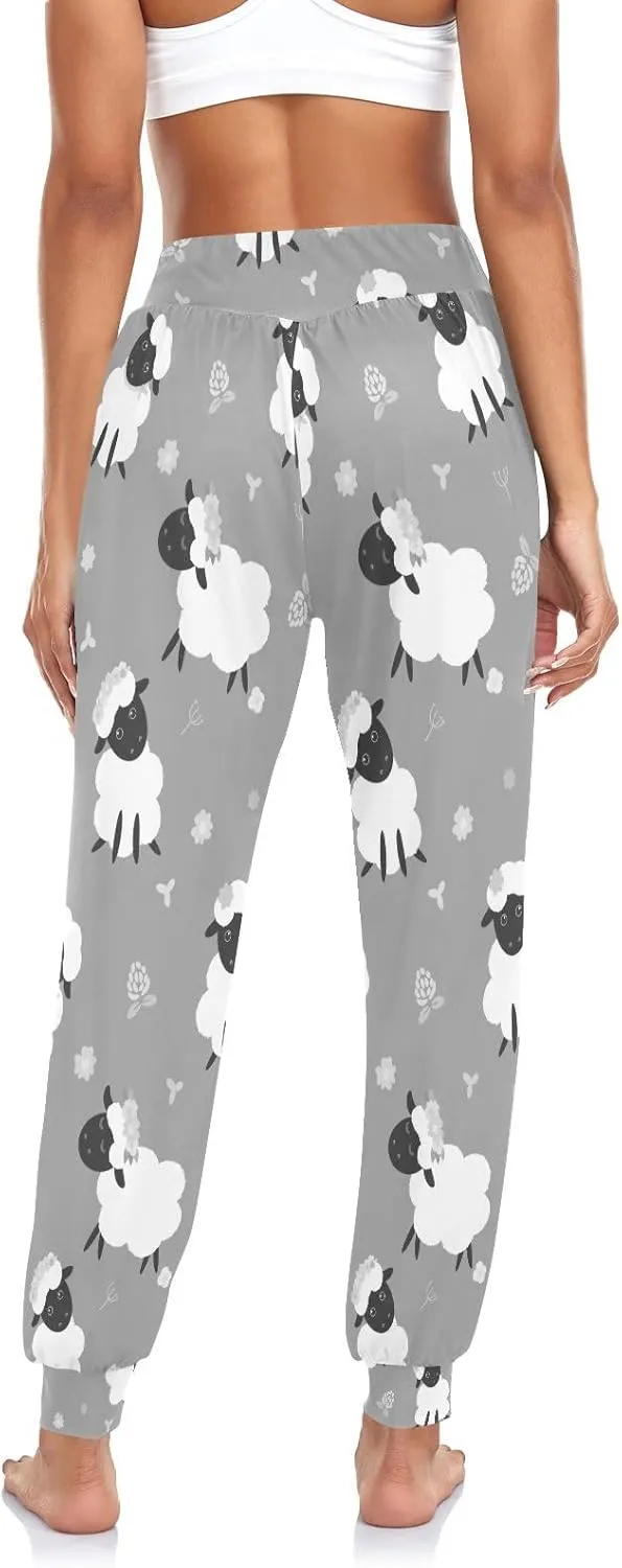 Poeticcity Women Thin Trousers Lounge Harem Sweatpants Yoga Leggings Dance Pants(S-2XL)