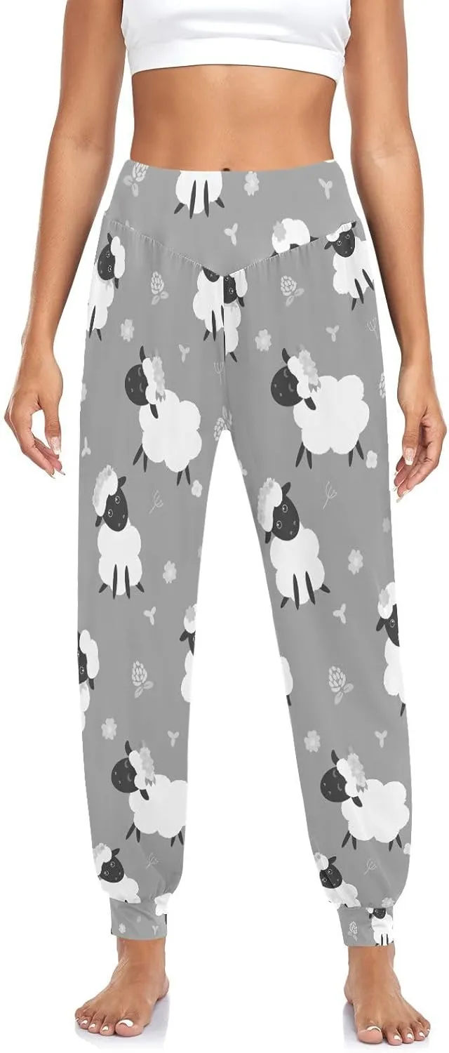 Poeticcity Women Thin Trousers Lounge Harem Sweatpants Yoga Leggings Dance Pants(S-2XL)