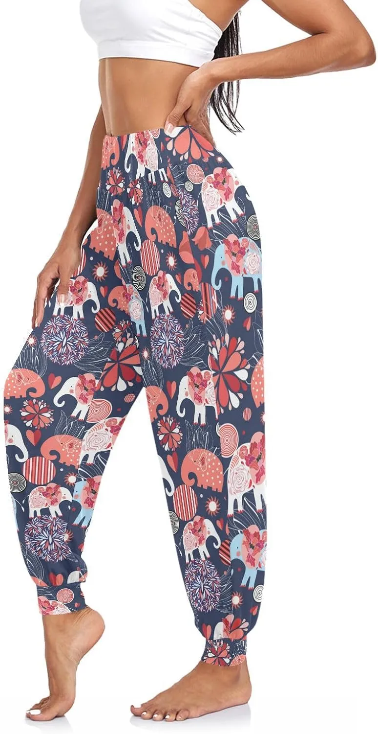 Poeticcity Women Thin Trousers Lounge Harem Sweatpants Yoga Leggings Dance Pants(S-2XL)