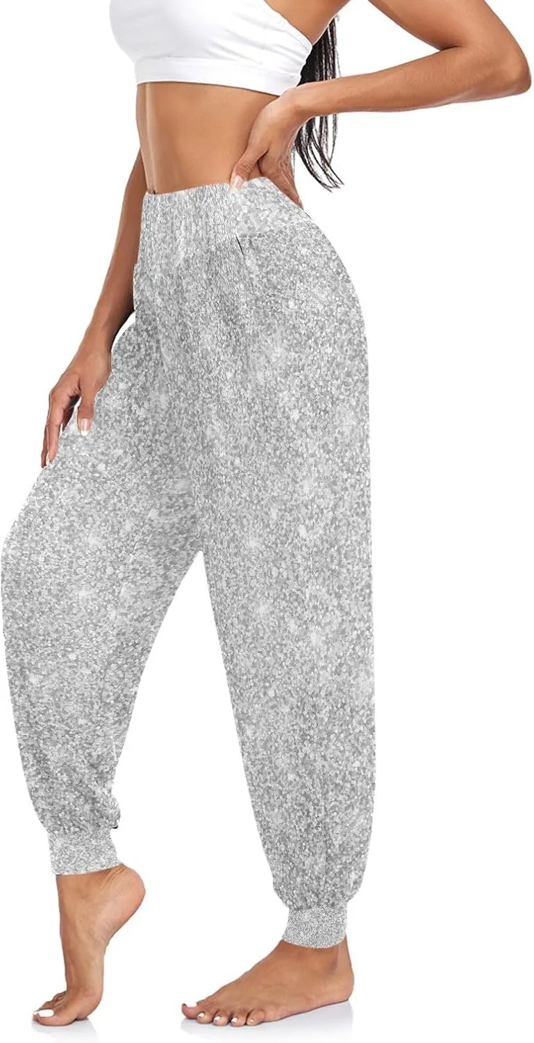 Poeticcity Women Thin Trousers Lounge Harem Sweatpants Yoga Leggings Dance Pants(S-2XL)