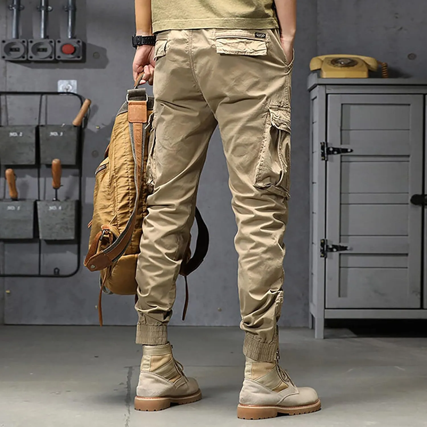 sdbrld Cargo Pants For Men Men's Ripstop Tactical Pants Lightweight Fashion Outdoor Hiking Water Resistant Pants with Pockets