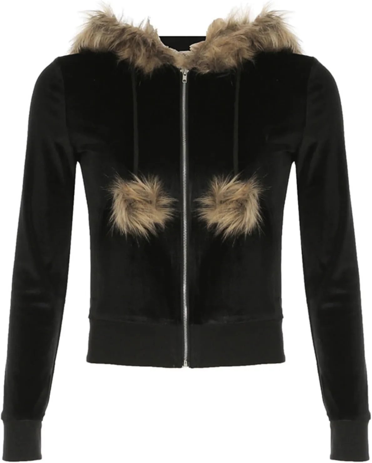 VCM Fur Hoodie Y2K Womens Zip Up Hoodies Camo Lightweight Cropped Sweatshirts Grunge 2000s Clothes Vintage Outerwear