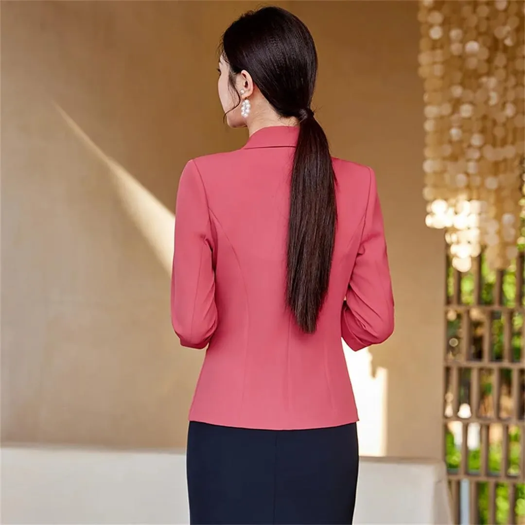 Women Spring Summer Formal Blazer Business Office Work Wear Career Interview Jacket Coat Tops