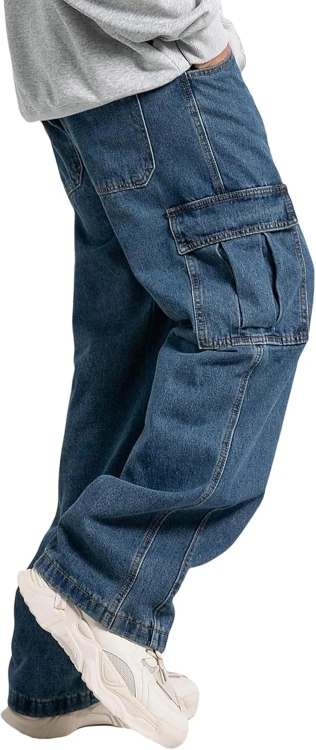 Y2k Cargo Baggy Jeans Men Grunge Loose Fit Pants Hip Hop Denim Jeans Streetwear