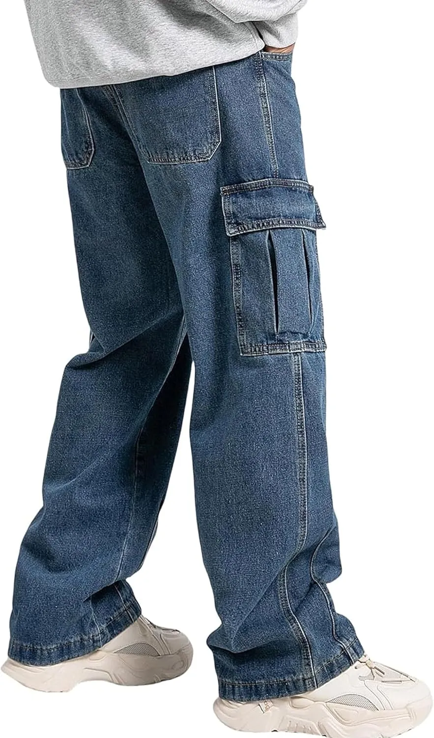 Y2k Cargo Baggy Jeans Men Grunge Loose Fit Pants Hip Hop Denim Jeans Streetwear